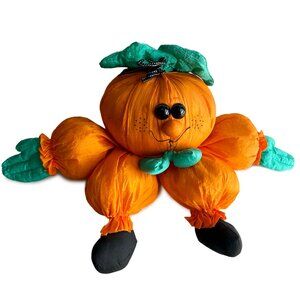 Vintage 1993 Nylon Pumpkin Jack-O-Lantern Plush